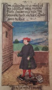 At the end of 1510, I threw away my school bag. My desire was to see foreign lands, and I liked to be dressed in this way.