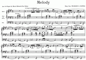 Dawes's Melody in A Major, in an arrangement for pipe organ.