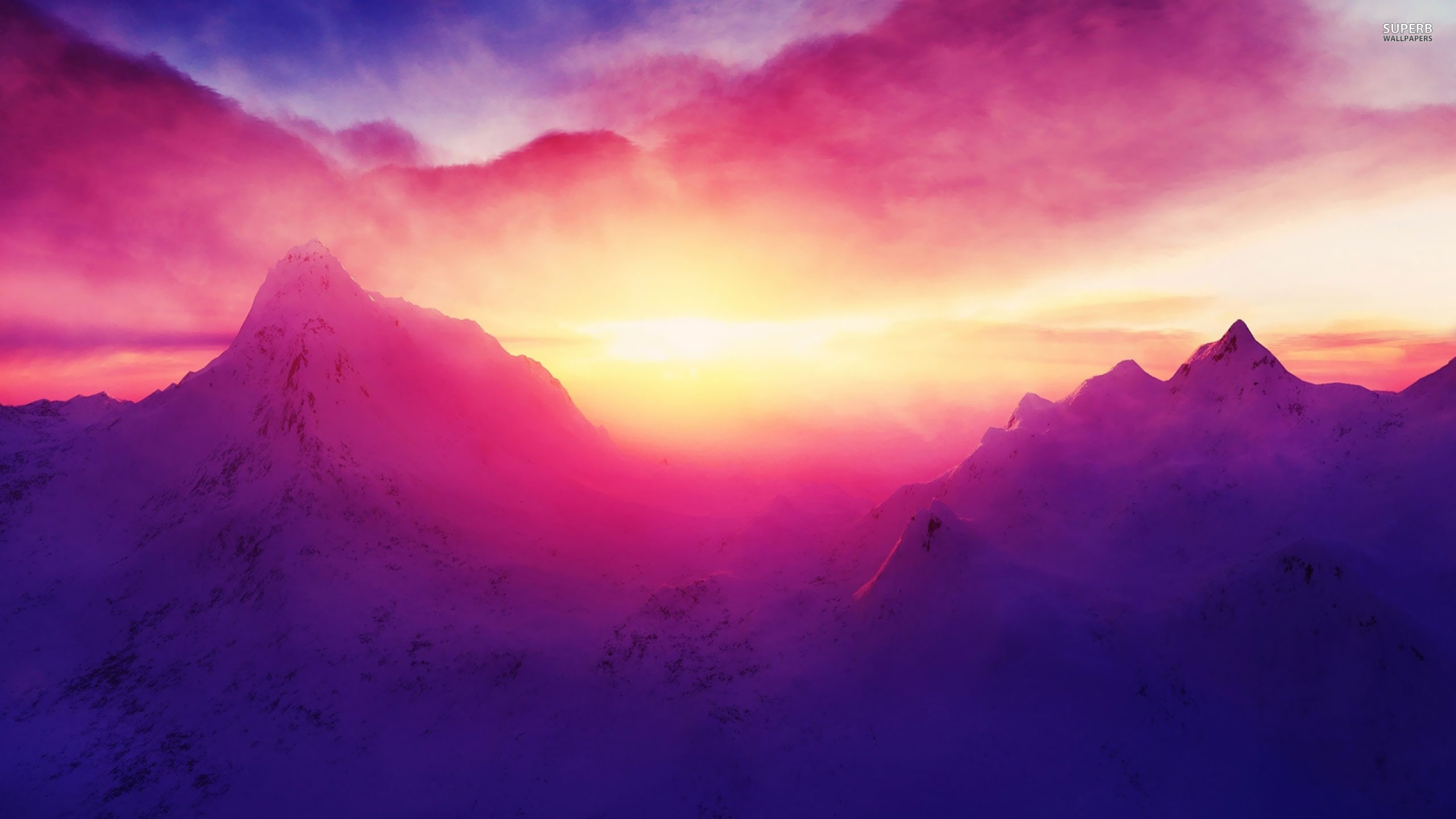 Mountain Sunrise 2560x1440 Wonders Marvels