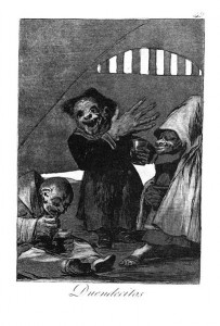 Goya, Duendicitos (elves), Los Caprichos, 1799. Source: Wikimedia Commons.