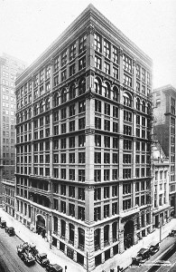 William LeBaron Jenney's Home Insurance building of Chicago, whose status as the world's first skyscraper Buffington disputed