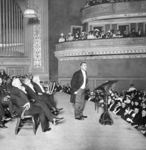 Booker T. Washington addresses an audience in Carnegie Hall, New York City, 1906