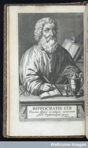 L0046422 Portrait of Hippocrates Credit: Wellcome Library, London. Wellcome Images images@wellcome.ac.uk http://wellcomeimages.org Portrait of Hippocrates (Hippocratis) 1665 Magni Hippocratis Coi opera omnia / name Published: 1665. Copyrighted work available under Creative Commons Attribution only licence CC BY 4.0 http://creativecommons.org/licenses/by/4.0/