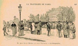 The bouquinistes of the Quai Saint Michel in the nineteenth century.