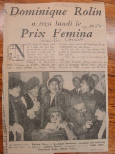 Dominique Rolin prix Femina 1952 my photo