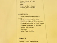 hospital menu