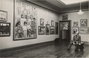 Matisse viewing his paintings at the Barnes gallery