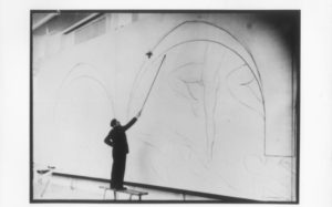 Matisse drawing with a bamboo stick